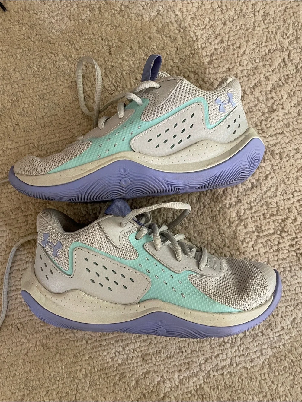 Under Armour Girl’s Sneakers in Gray, Mint & Lavender